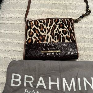Brahmin Leopard Print and Brown Crossbody Bag
